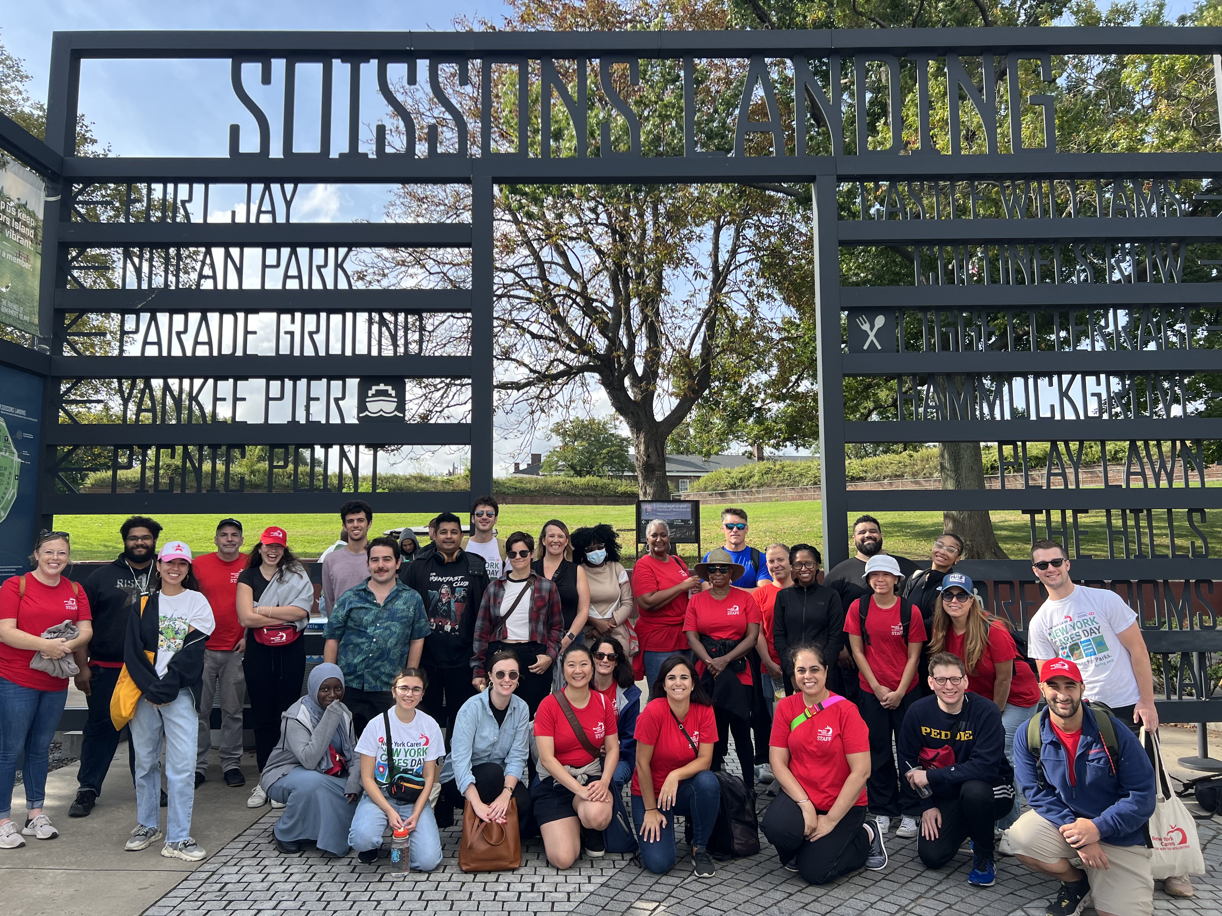 Group staff photo at Governors Island