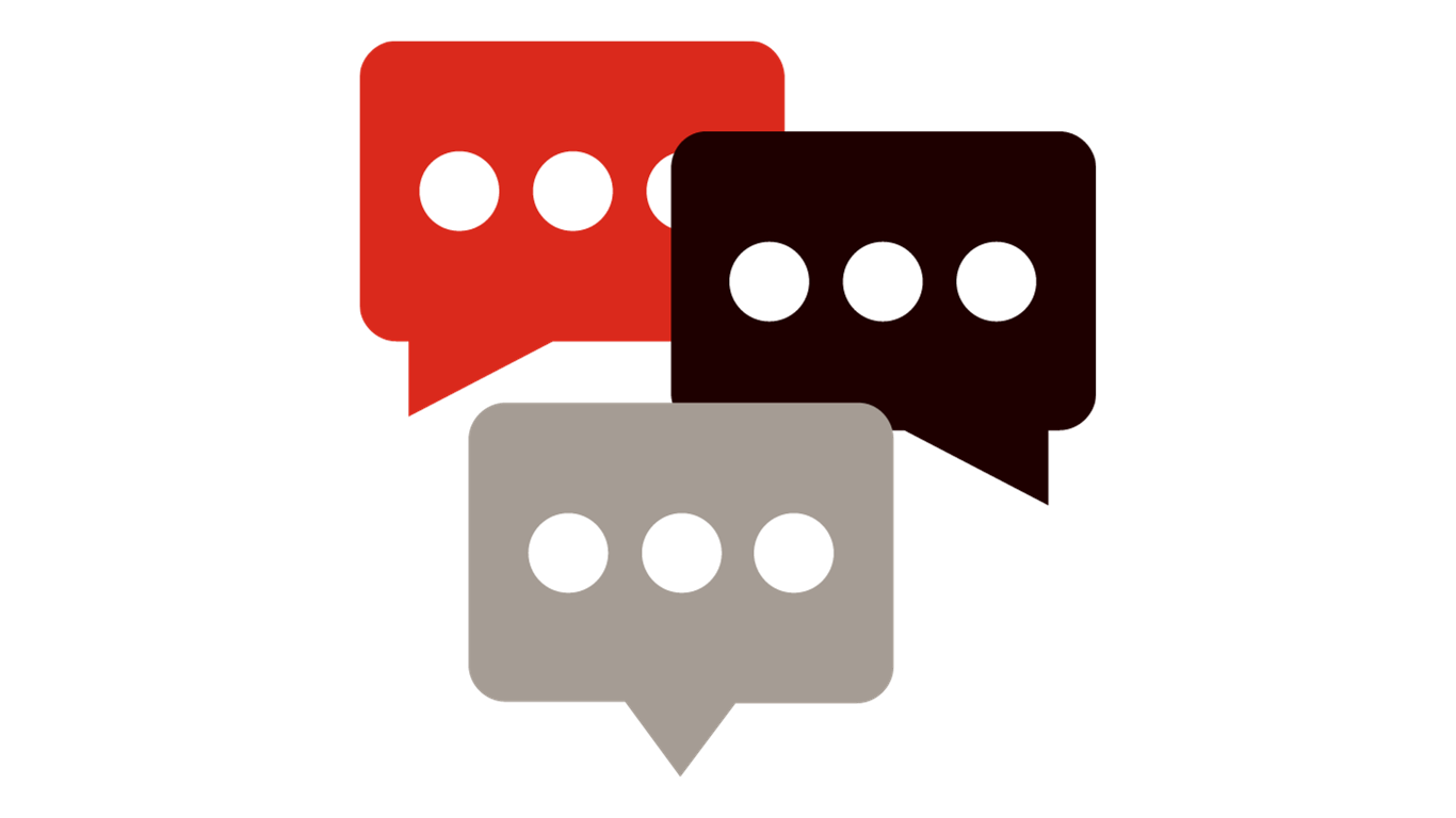 Graphic of three chat bubbles