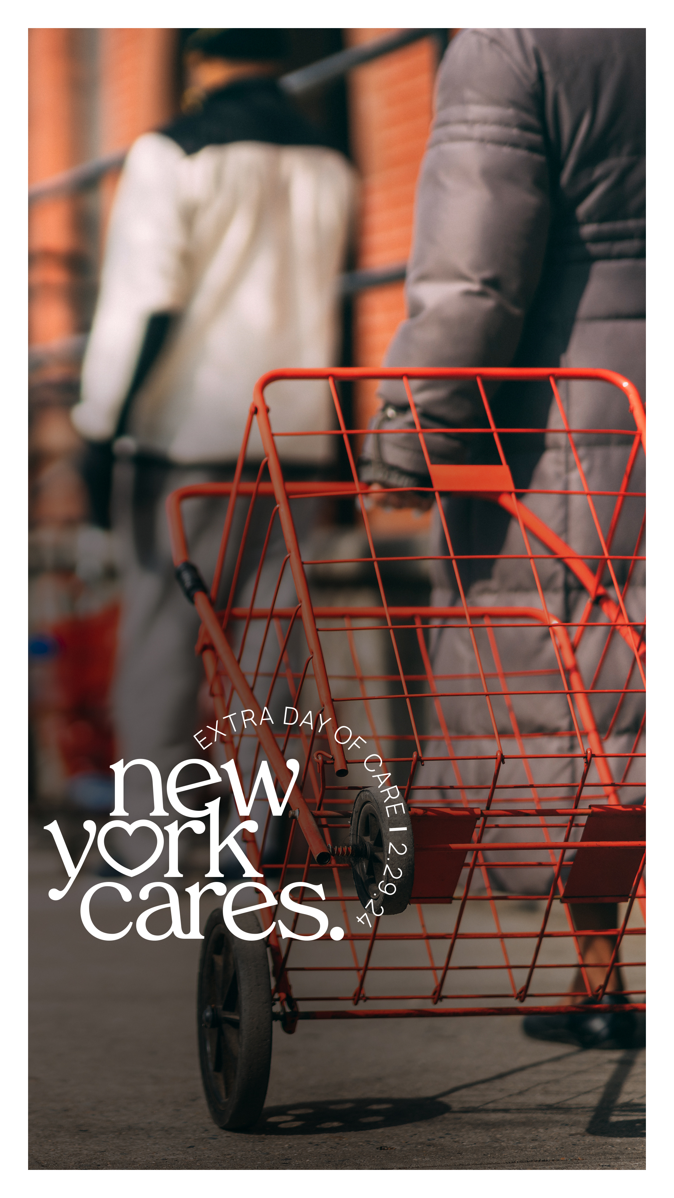 Extra Day of Care graphic in food pantry line - vertical