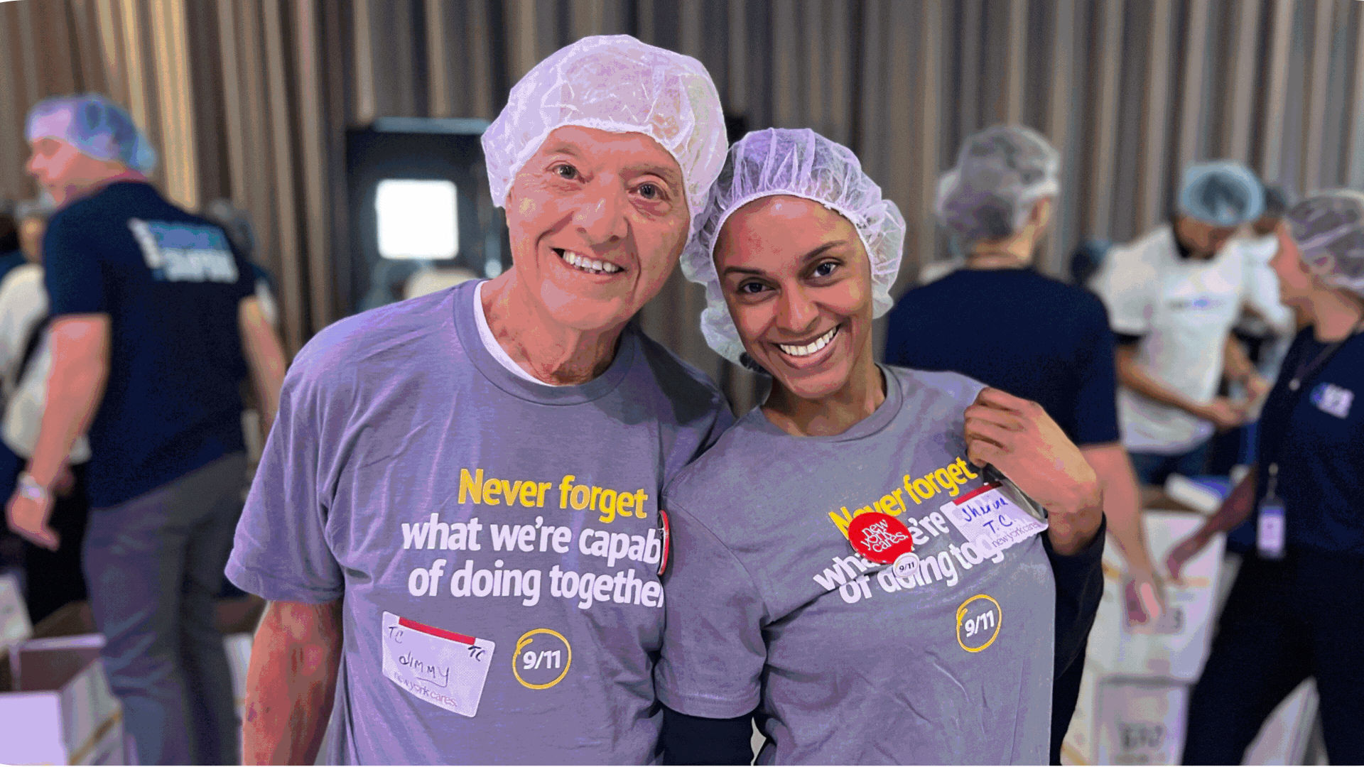 9-11 day and New York Cares GIF carousel