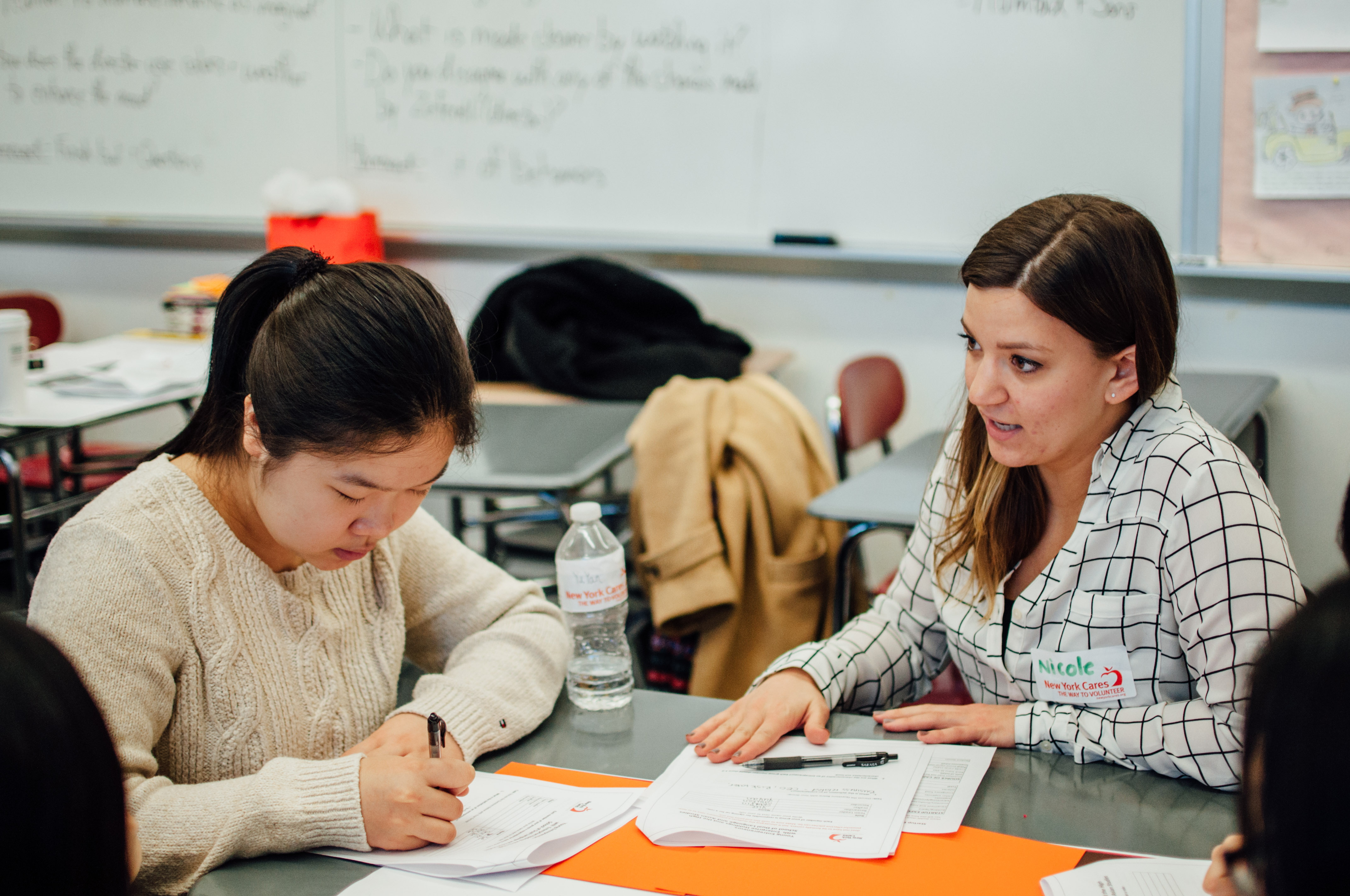 Volunteer with student